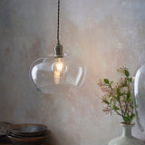 Vellmere Medium Pendant - Clear Antique Brass