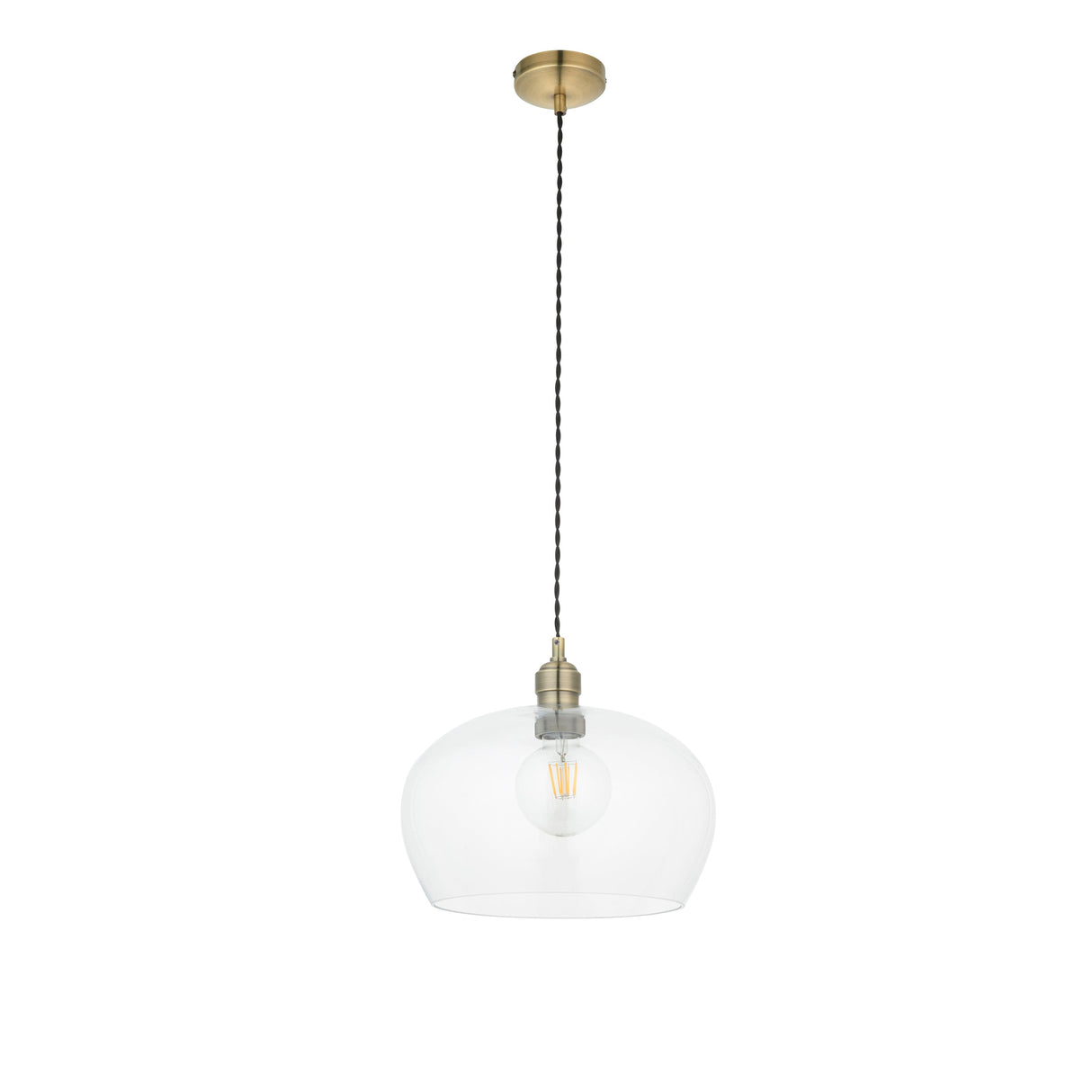 Vellmere Medium Pendant - Clear Antique Brass