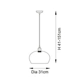 Vellmere Medium Pendant - Clear Antique Brass