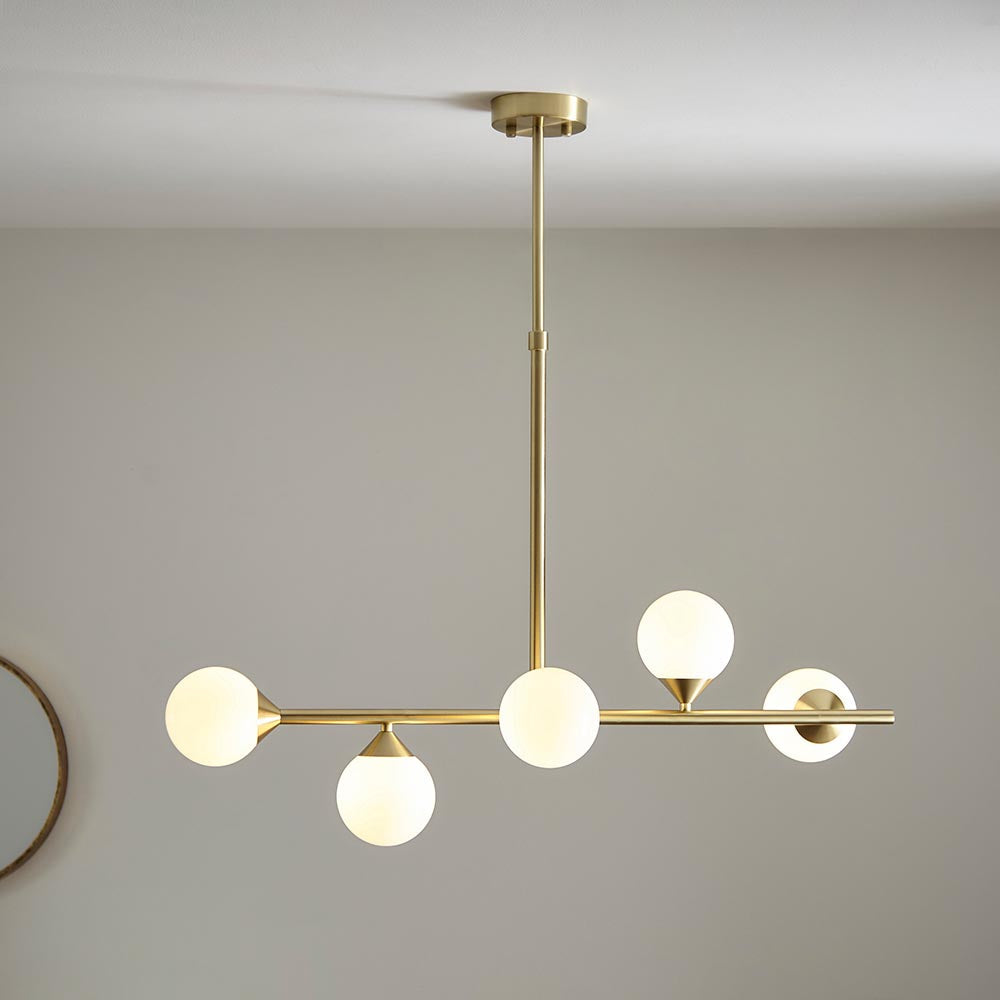 Brammoor Linear Gloss 5 Light Pendant - Satin Brushed Gold