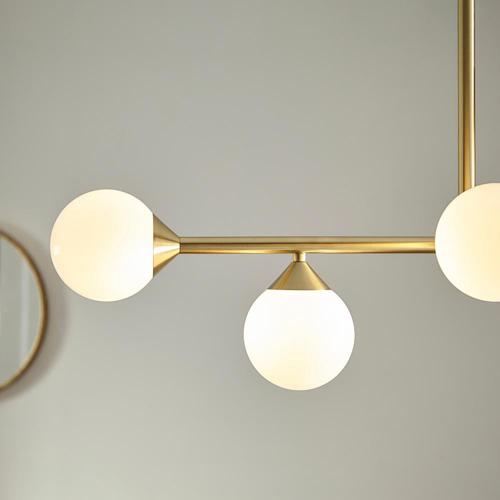 Brammoor Linear Gloss 5 Light Pendant - Satin Brushed Gold