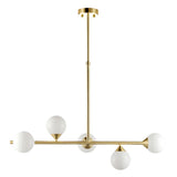 Brammoor Linear Gloss 5 Light Pendant - Satin Brushed Gold