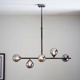 Brammoor Linear 5 Light Pendant - Matt Black Smokey
