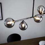Brammoor Linear 5 Light Pendant - Matt Black Smokey