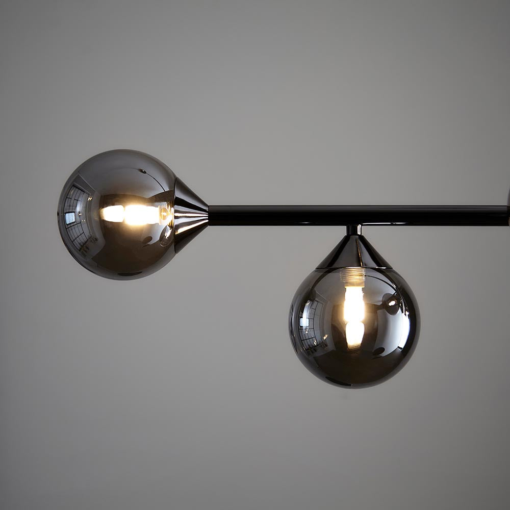 Brammoor Linear 5 Light Pendant - Matt Black Smokey