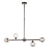 Brammoor Linear 5 Light Pendant - Matt Black Smokey