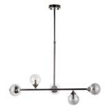 Brammoor Linear 5 Light Pendant - Matt Black Smokey