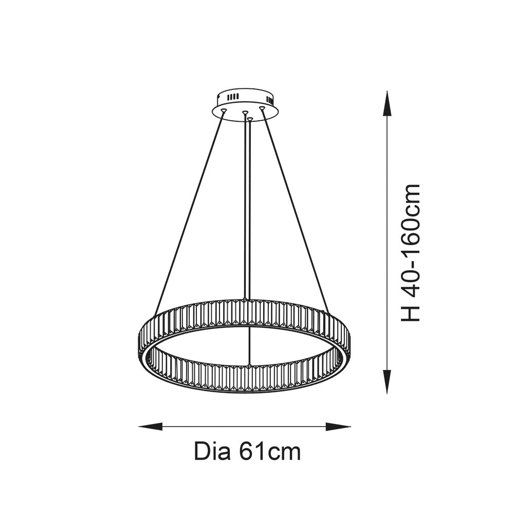 Ashenhurst LED Ring Pendant - Clear