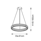 Ashenhurst LED Ring Pendant - Clear