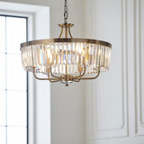 Calverdale Round Cut 6 Light Pendant - Antique Brass Clear
