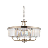 Calverdale Round Cut 6 Light Pendant - Antique Brass Clear