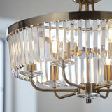 Calverdale Round Cut 6 Light Pendant - Antique Brass Clear
