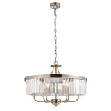 Calverdale Round Cut 6 Light Pendant - Antique Brass Clear