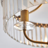 Calverdale Round Cut 3 Light Semi Flush - Antique Brass Clear