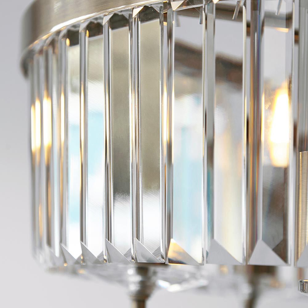 Calverdale Round Cut 3 Light Semi Flush - Antique Brass Clear