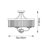 Calverdale Round Cut 3 Light Semi Flush - Antique Brass Clear
