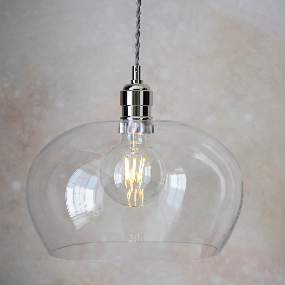Vellmere Medium Pendant - Clear Bright Nickel