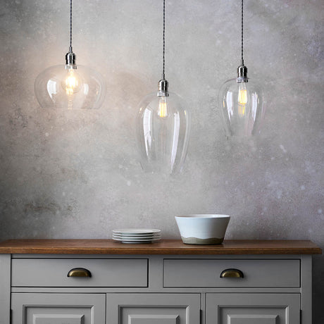 Vellmere Medium Pendant - Clear Bright Nickel