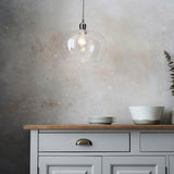 Vellmere Medium Pendant - Clear Bright Nickel