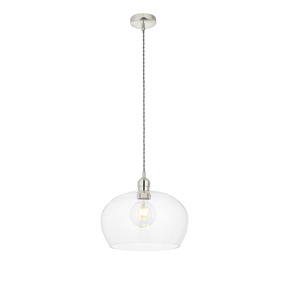 Vellmere Medium Pendant - Clear Bright Nickel