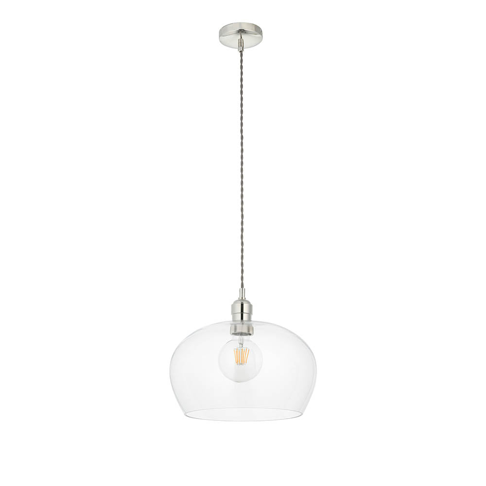 Vellmere Medium Pendant - Clear Bright Nickel