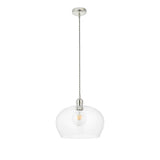 Vellmere Medium Pendant - Clear Bright Nickel