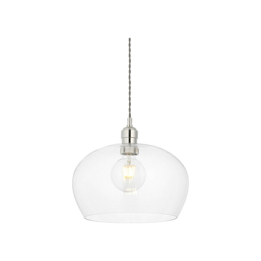 Vellmere Medium Pendant - Clear Bright Nickel