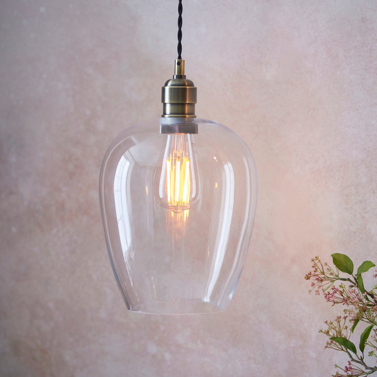 Vellmere Pendant - Clear Antique Brass