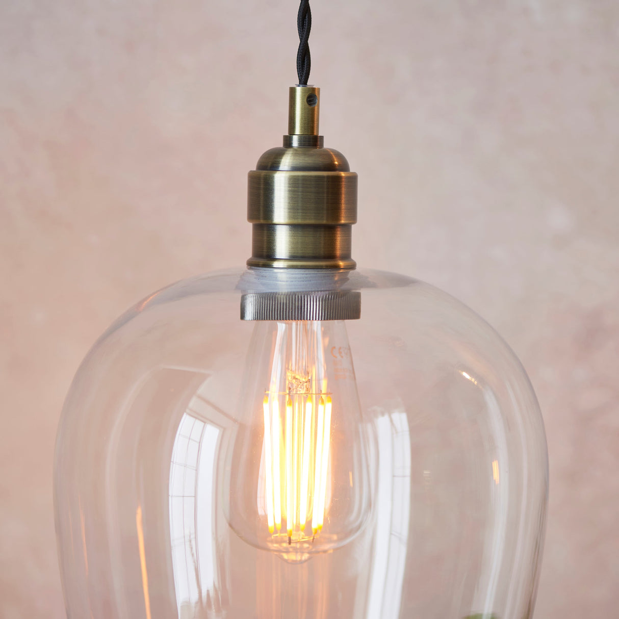Vellmere Pendant - Clear Antique Brass