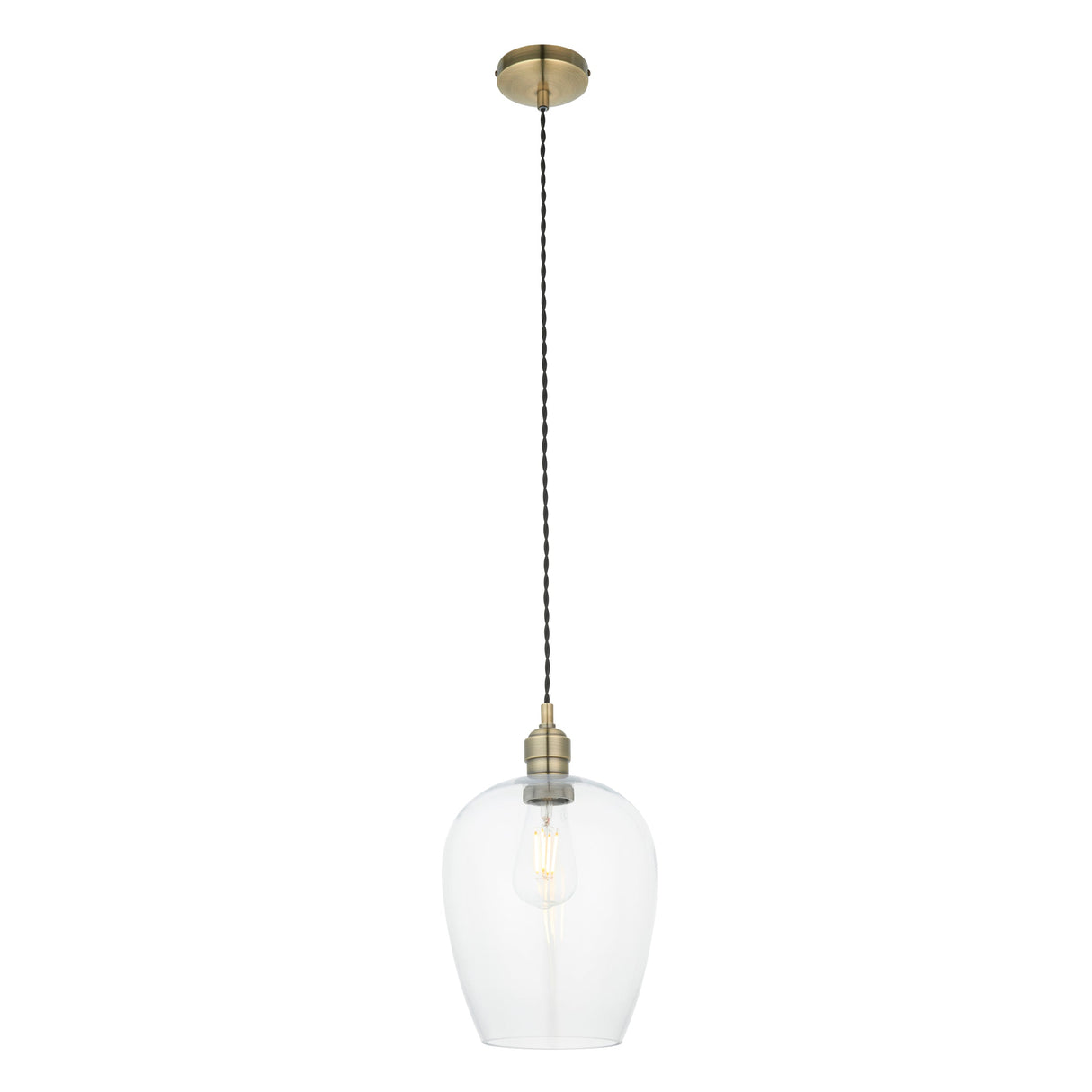 Vellmere Pendant - Clear Antique Brass