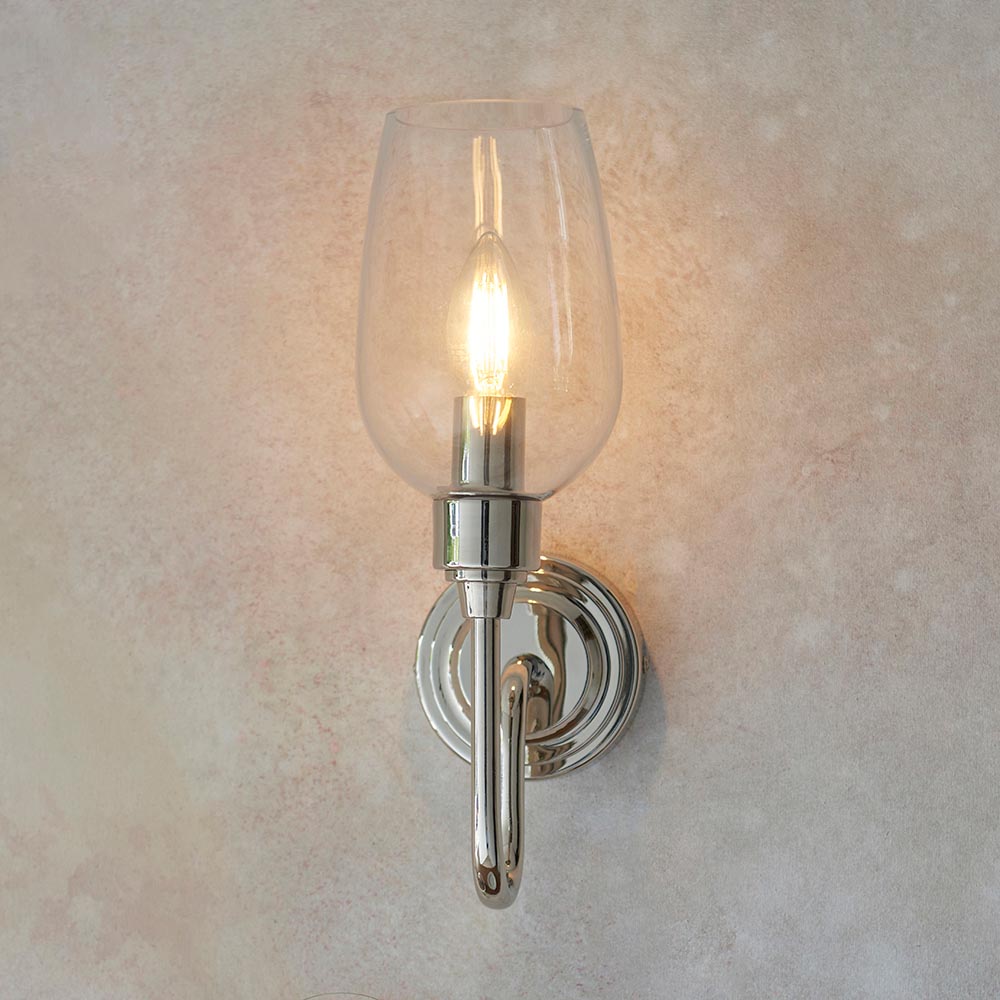 Wraymoor Wall Light - Bright Nickel Clear