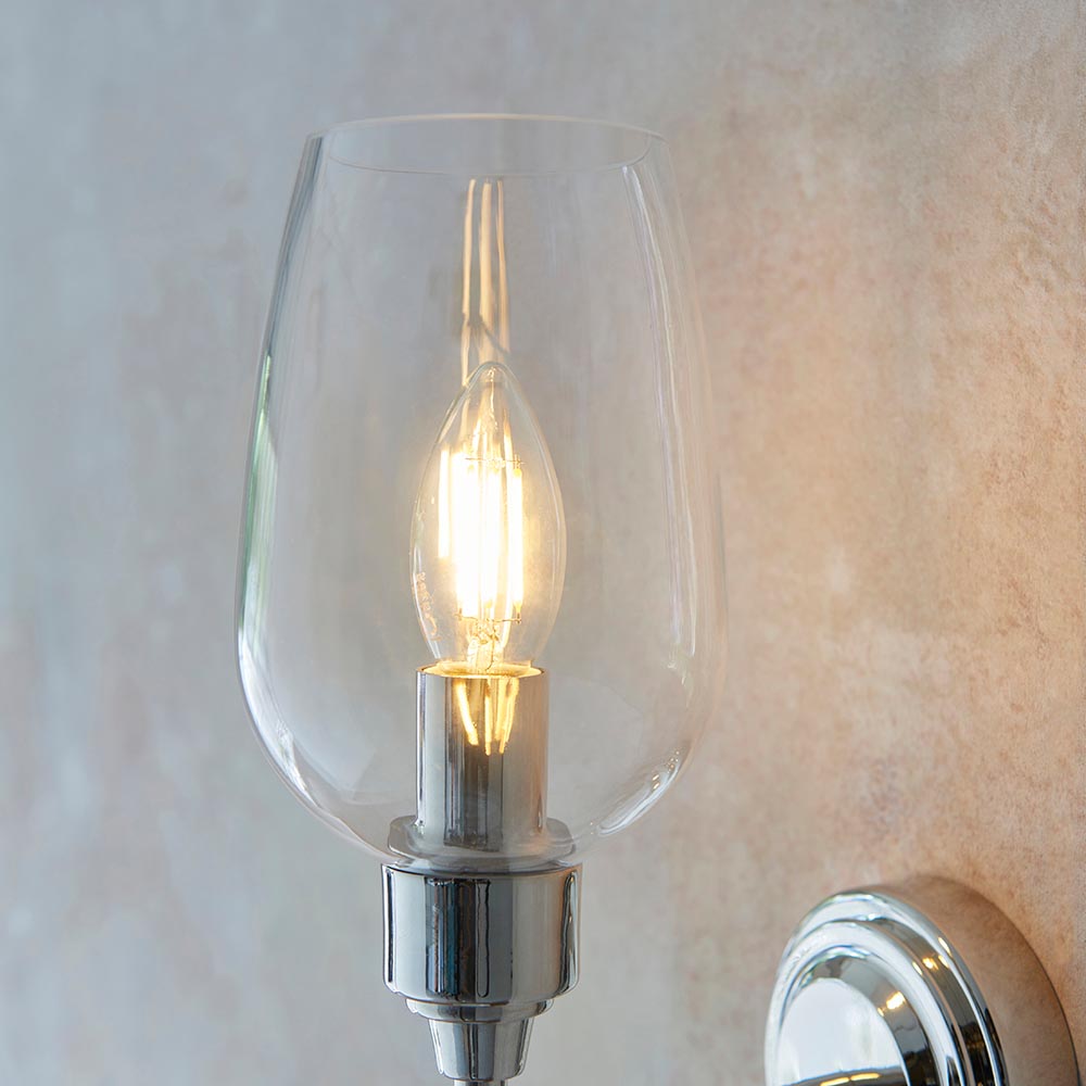 Wraymoor Wall Light - Bright Nickel Clear