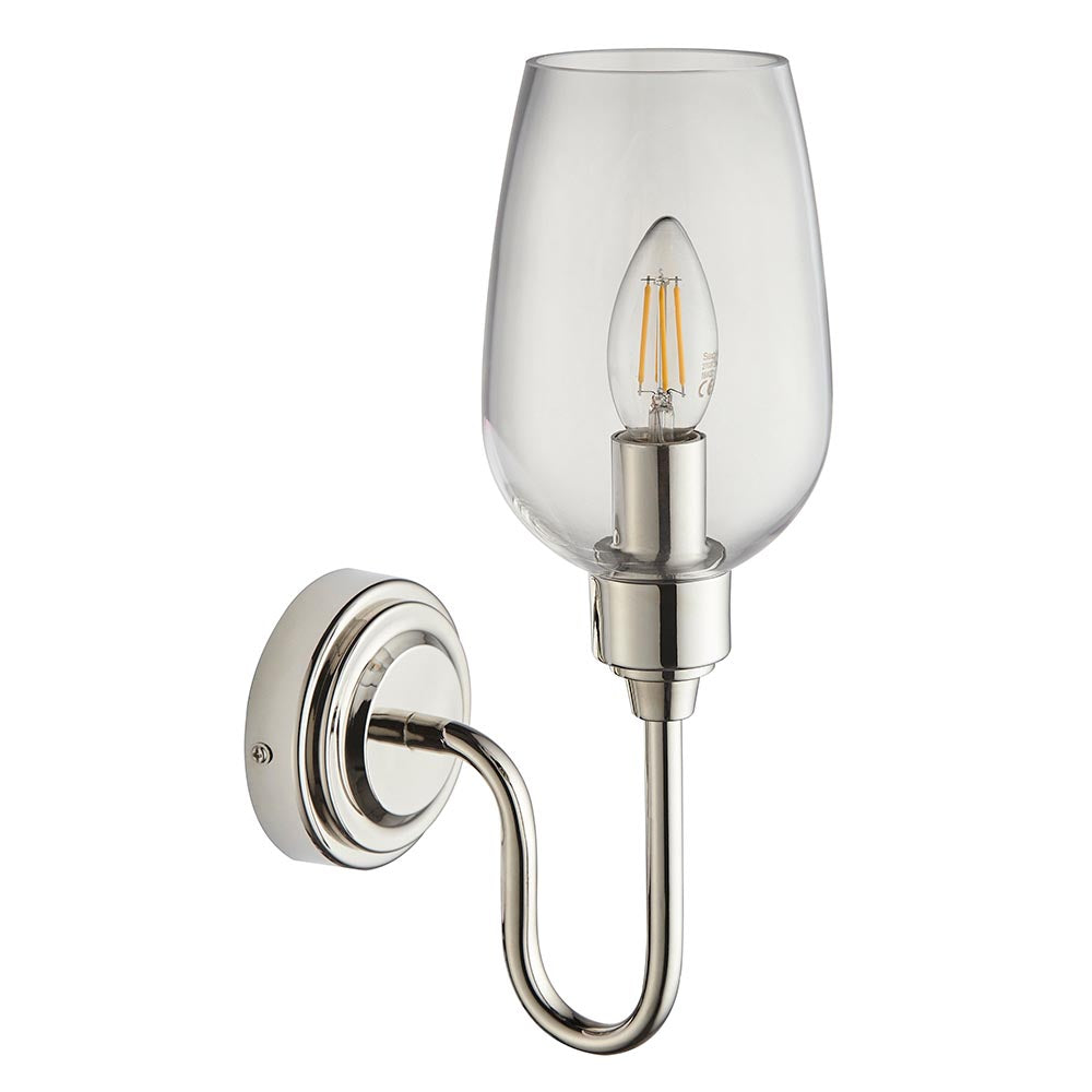 Wraymoor Wall Light - Bright Nickel Clear