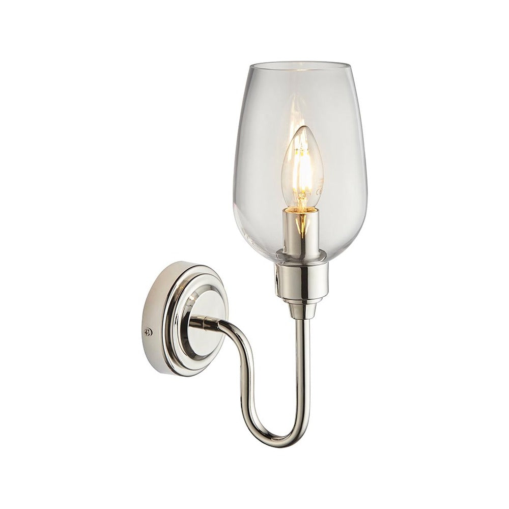 Wraymoor Wall Light - Bright Nickel Clear