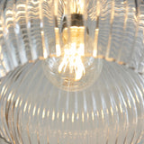 Quenford Ribbed Medium Pendant - Clear Bright Nickel