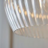 Quenford Ribbed Medium Pendant - Clear Bright Nickel