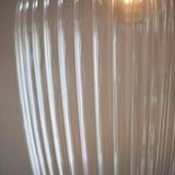Quenford Ribbed Large Pendant - Clear Bright Nickel