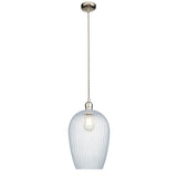Quenford Ribbed Large Pendant - Clear Bright Nickel