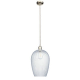 Quenford Ribbed Large Pendant - Clear Bright Nickel