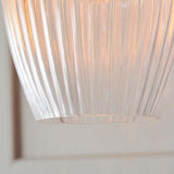 Quenford Ribbed Pendant - Clear Bright Nickel