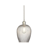 Quenford Ribbed Pendant - Clear Bright Nickel