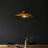 Pyleford Hammered Disc Pendant - Brass