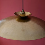 Pyleford Hammered Disc Pendant - Brass