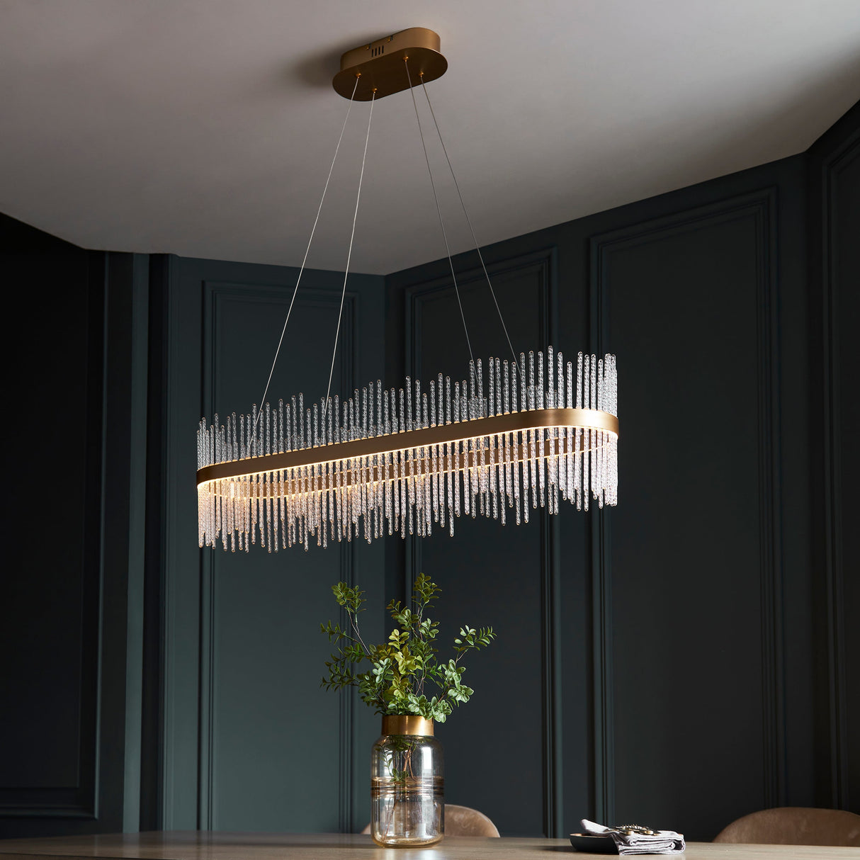 Rookhurst Rod Linear Pendant - Gold