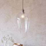Draywick Hammered Large Pendant - Clear Bright Nickel