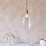 Draywick Hammered Large Pendant - Clear Bright Nickel