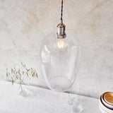 Draywick Hammered Large Pendant - Clear Bright Nickel