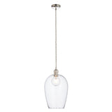 Draywick Hammered Large Pendant - Clear Bright Nickel
