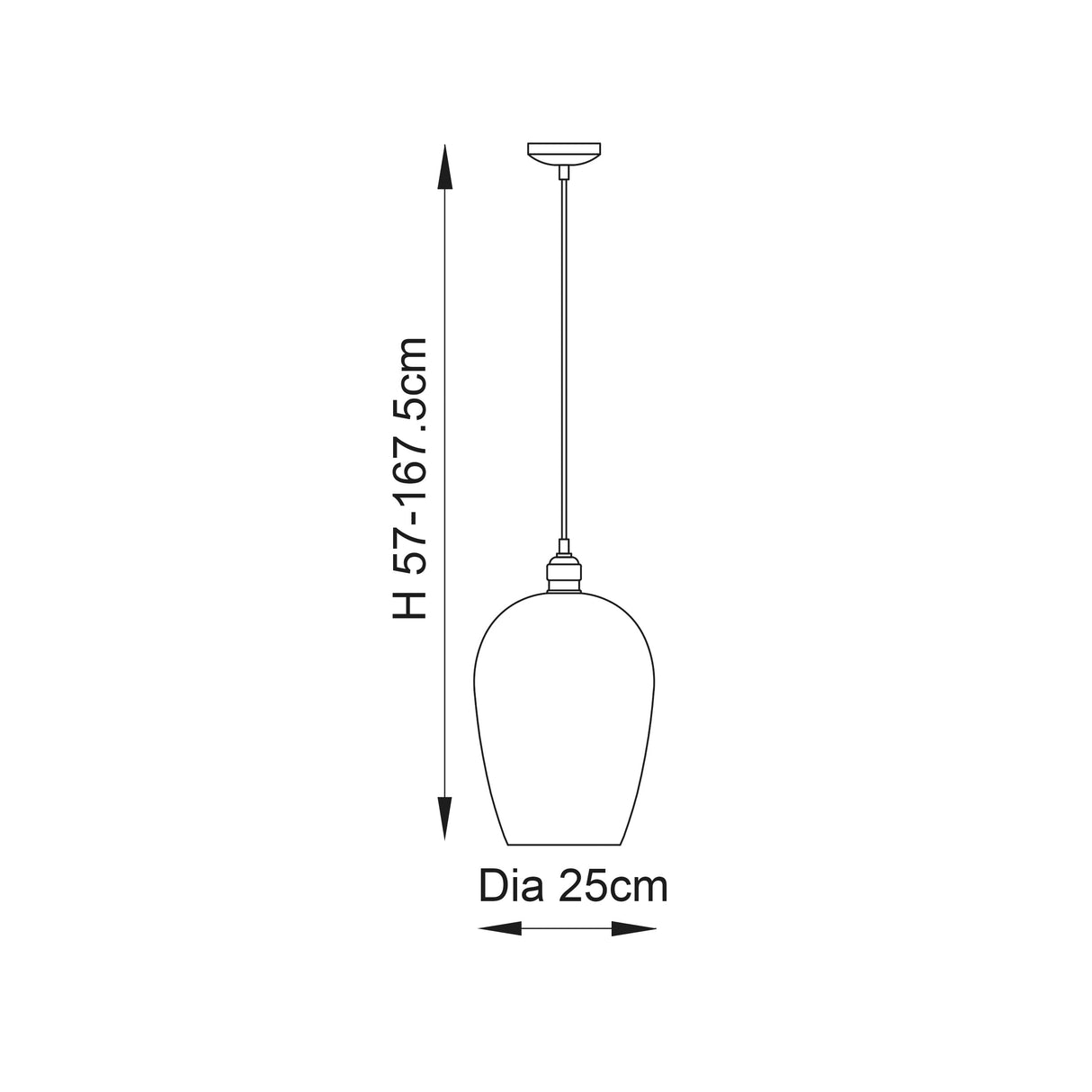 Draywick Hammered Large Pendant - Clear Bright Nickel