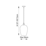 Draywick Hammered Large Pendant - Clear Bright Nickel